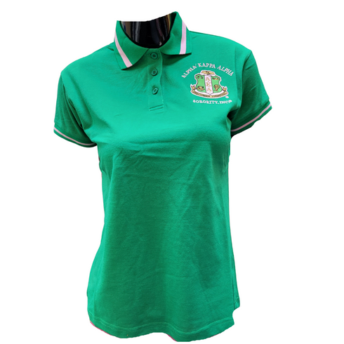 Alpha Kappa Alpha AKA Sorority Polo-Cotton-Green