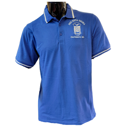 Phi Beta Sigma Fraternity Polo-Blue-Cotton