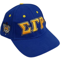 Sigma Gamma Rho Sorority Three Greek Letter Baseball Hat- Blue