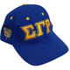 Sigma Gamma Rho Sorority Three Greek Letter Baseball Hat- Blue