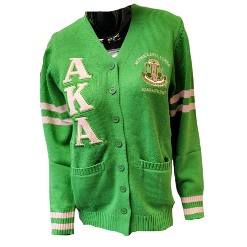 Alpha Kappa Alpha AKA Sorority Varsity Cardigan-Green