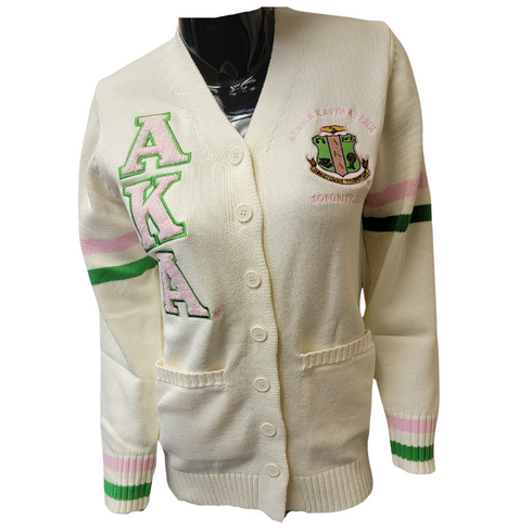 Alpha Kappa Alpha AKA Sorority Varsity Cardigan-Alabaster 