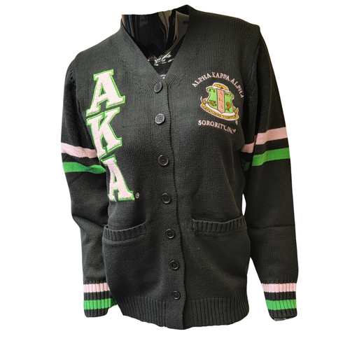 Alpha Kappa Alpha AKA Sorority Varsity Cardigan-Black
