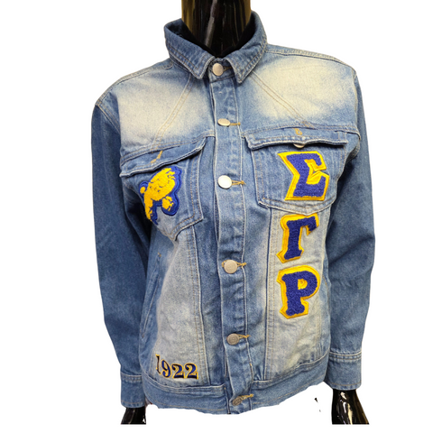 Sigma Gamma Rho Sorority Denim Jacket-Front