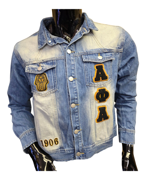 Alpha Phi Alpha Fraternity Denim Jacket-Front