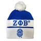 Zeta Phi Beta Sorority Beanie-White/Blue