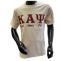Kappa Alpha Psi Fraternity Stitched Letter T-Shirt- Cream