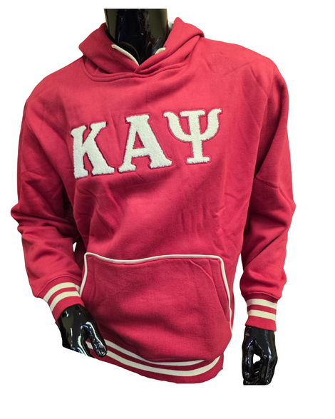 Kappa Alpha Psi Fraternity Chenille Hoodie- Crimson