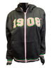 Alpha Kappa Alpha AKA Sorority Zip-Up Hoodie- Black-Chenille 