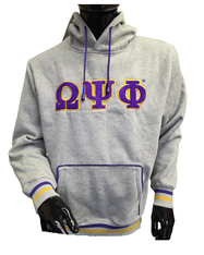 Omega Psi Phi Fraternity Chenille Hoodie-Gray