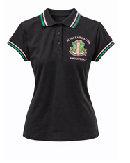Alpha Kappa Alpha AKA Sorority Polo-Cotton-Black