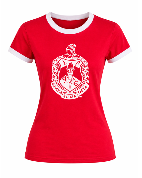 Delta Sigma Theta Sorority Flocked Ringer Tee