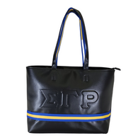 Sigma Gamma Rho Sorority Embossed Tote Bag- Black