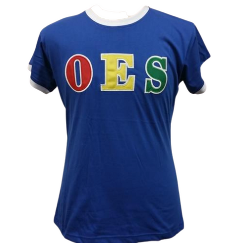 Order of the Eastern Star OES Ringer T-shirt-Blue