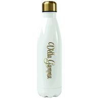 Delta Gamma Stainless Steel Water Bottle- White/Gold