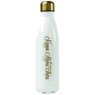 Kappa Alpha Theta Stainless Steel Water Bottle- White/Gold