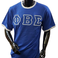 Phi Beta Sigma Fraternity Ringer T-shirt- Blue