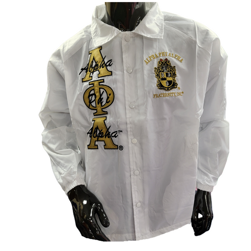 Alpha Phi Alpha Fraternity Line Jacket- White 