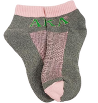 Alpha Kappa Alpha AKA Footies- Gray/Pink