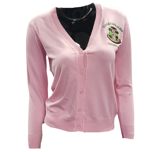 Alpha Kappa Alpha AKA Sorority Button Up Cardigan- Salmon Pink ...
