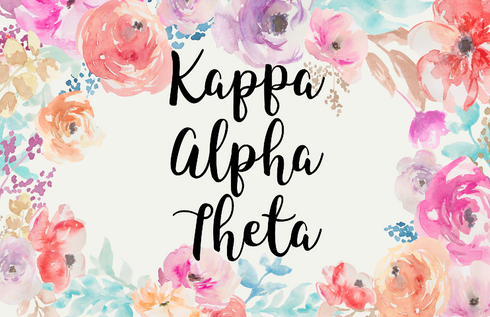 Kappa Alpha Theta Sorority Flag- Floral Flag- Style 1