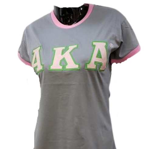 Alpha Kappa Alpha AKA Sorority Ringer T-shirt-Gray - Brothers and ...