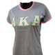 Alpha Kappa Alpha AKA Sorority Ringer T-shirt-Gray