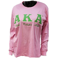 Alpha Kappa Alpha AKA Sorority Long Sleeve Shirt- Pink