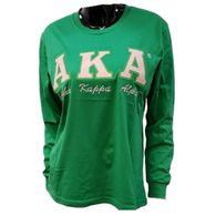 Alpha Kappa Alpha AKA Sorority Long Sleeve Shirt- Green