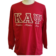 Kappa Alpha Psi Fraternity Long Sleeve Shirt- Crimson 