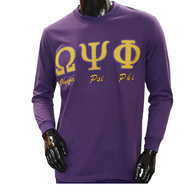 Omega Psi Phi Fraternity Long Sleeve Shirt- Purple