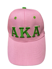 Alpha Kappa Alpha AKA Sorority Three Greek Letter Baseball Hat- Pink