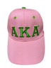 Alpha Kappa Alpha AKA Sorority Three Greek Letter Baseball Hat- Pink