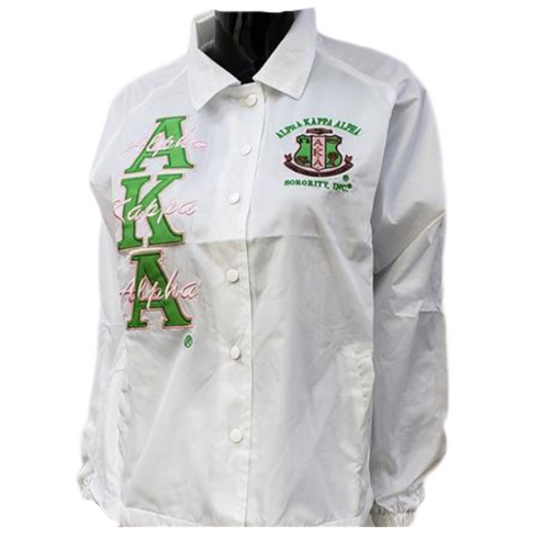 Alpha Kappa Alpha AKA Sorority Line Jacket- White