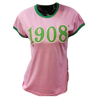 Alpha Kappa Alpha AKA Sorority Ringer T-shirt-Founding Year-Pink