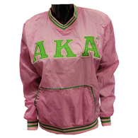 Alpha Kappa Alpha AKA Sorority Pull Over Windbreaker- Pink