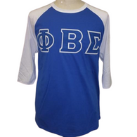 Phi Beta Sigma Fraternity Baseball Shirt-Blue/White