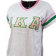 Alpha Kappa Alpha AKA Sorority V-Neck with Stripes- White 