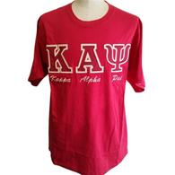 Kappa Alpha Psi Fraternity Stitched Letter T-Shirt- Crimson