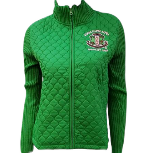 Alpha Kappa Alpha AKA Sorority Sweater Jacket- Green