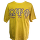 Omega Psi Phi Fraternity Stitched Letter T-Shirt-Gold