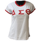Delta Sigma Theta Sorority Ringer T-shirt-White