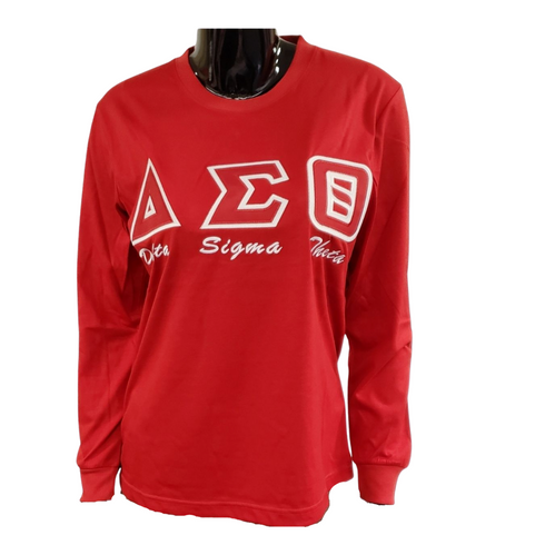 Delta Sigma Theta Sorority Long Sleeve Shirt- Red