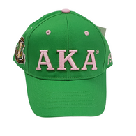 Alpha Kappa Alpha AKA Sorority Three Greek Letter Baseball Hat- Green