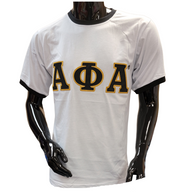 Alpha Phi Alpha Fraternity Ringer T-shirt-White