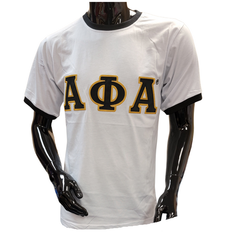 Alpha Phi Alpha Fraternity Ringer T-shirt-White