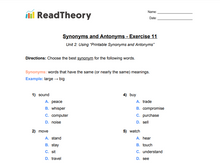 Synonyms and Antonyms - Beginner - Exercise 11