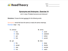 Synonyms and Antonyms - Beginner - Exercise 14