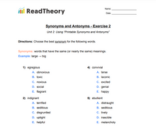 Synonyms and Antonyms - Advanced - Exercise 2
