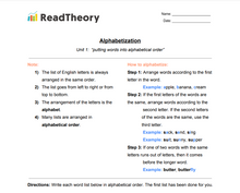 Alphabetization